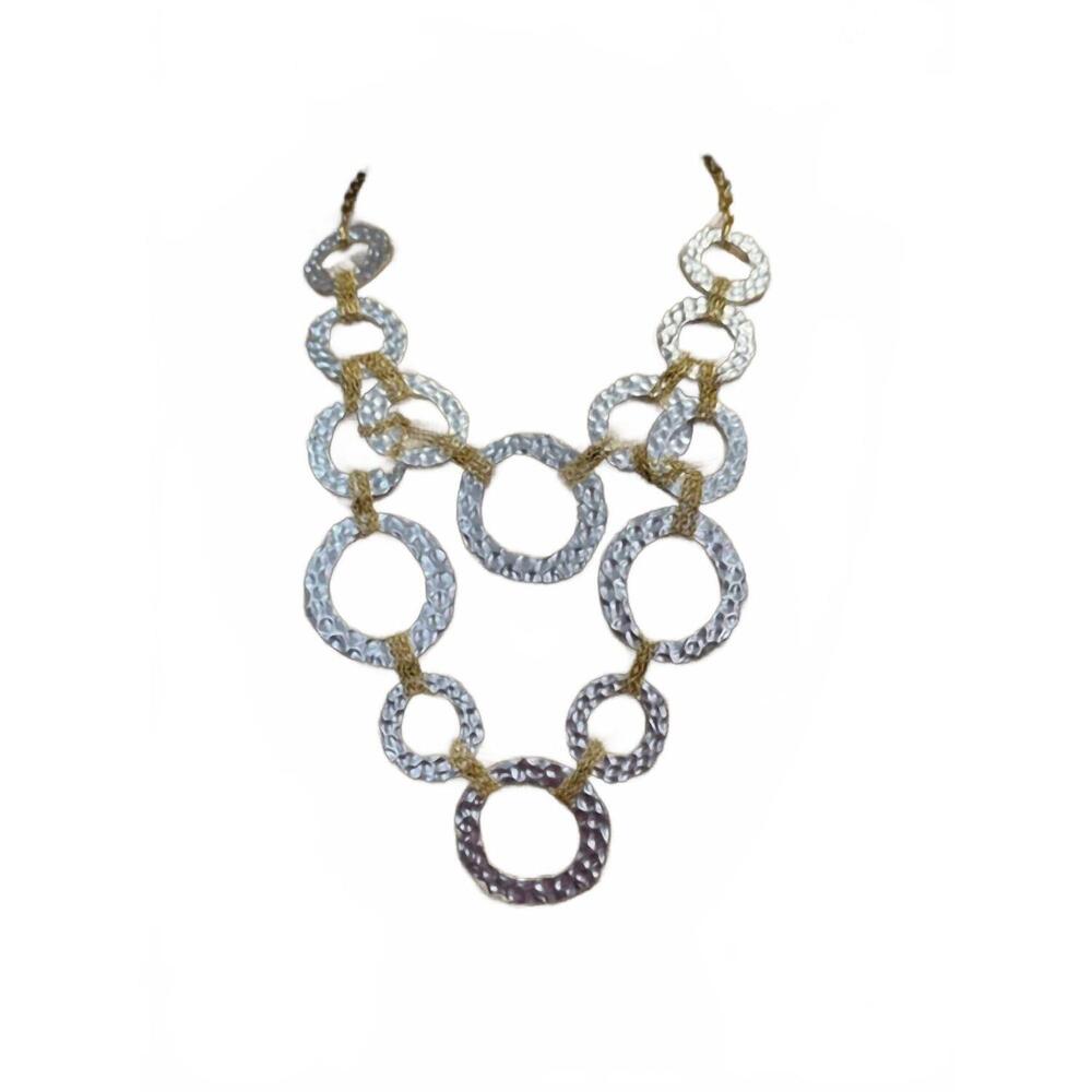 NEW KARINE SULTAN women's multi-disc necklace in two tone